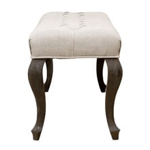 Hannah Button Tufted Oak Wood Ottoman Bench